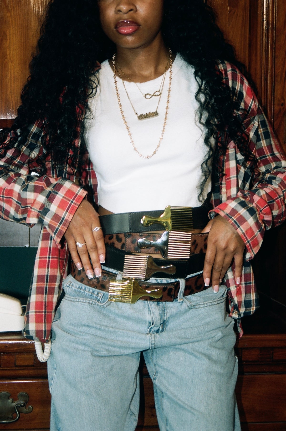Gold Afro Pick Belt