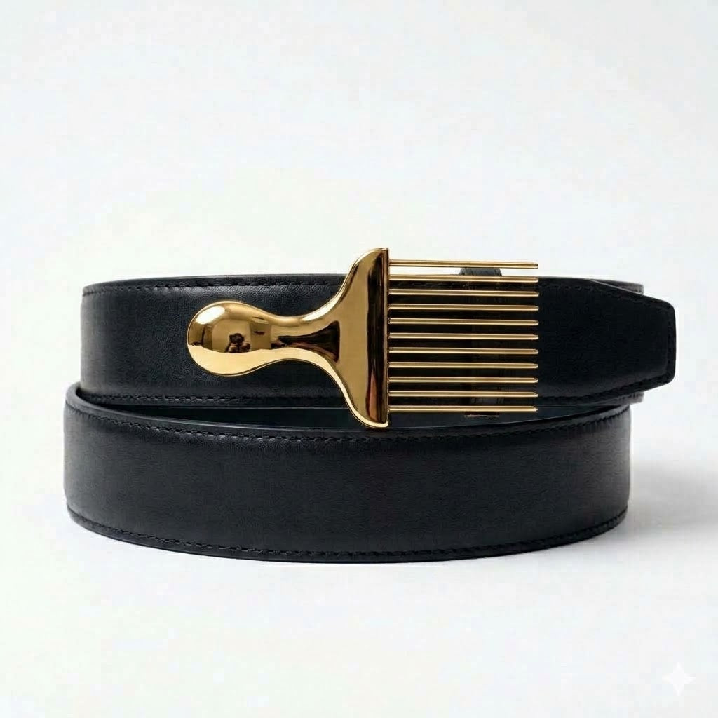 Gold Afro Pick Belt